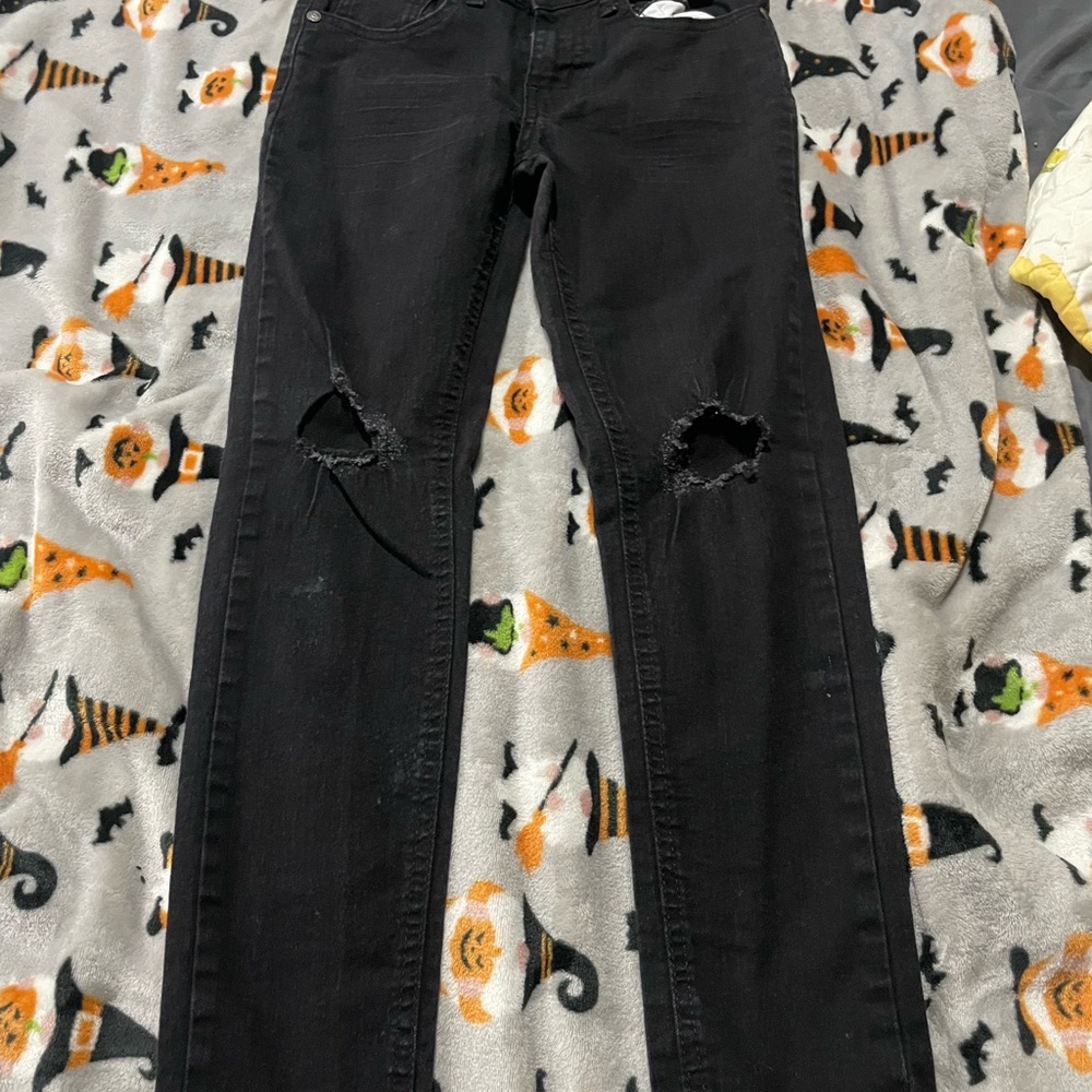 Black Distressed Skinny Jeans